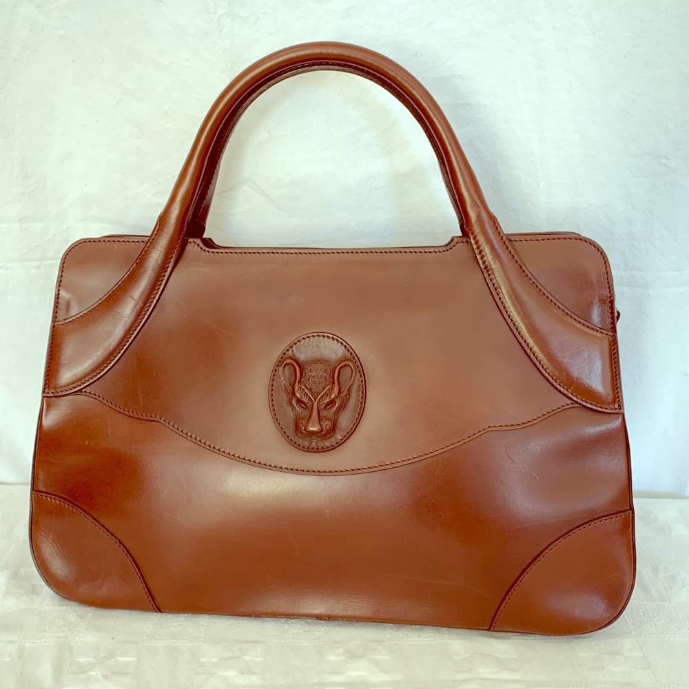 THALE BLANC Cheetah Front Logo Brown Leather